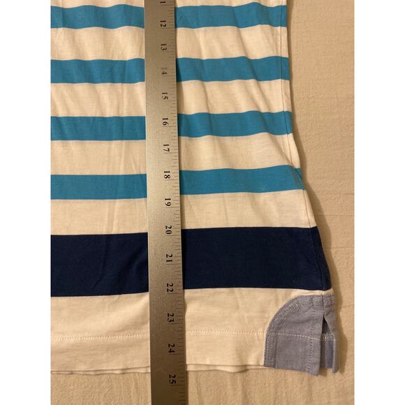 Orvis Womens Size Large Blue Striped Golf Polo Lady's Pima Cotton Beach - Picture 6 of 8